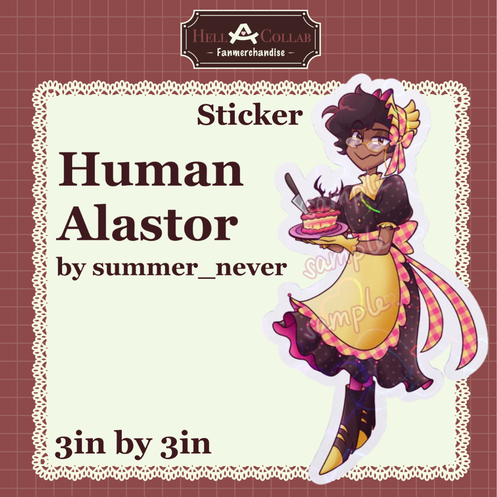 Human Alastor – Sticker – Hellacollab Maid Cafe Collection