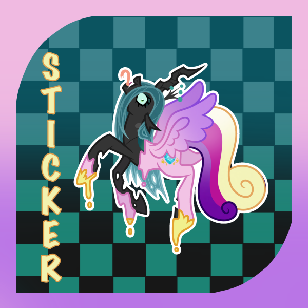 Queen Chrysalis Heart Holo Sticker