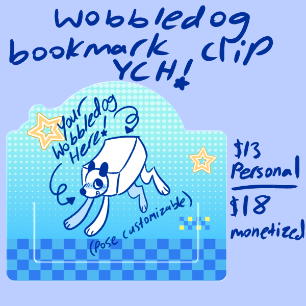 Wobbledog Doodle (Wobbledoodle) - YCH Plastic Bookmark Clip
