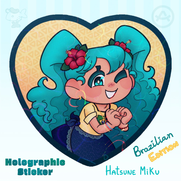 Hatsune Miku Heart Sticker - 5.5cm