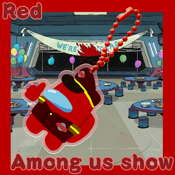Red among us show keychain