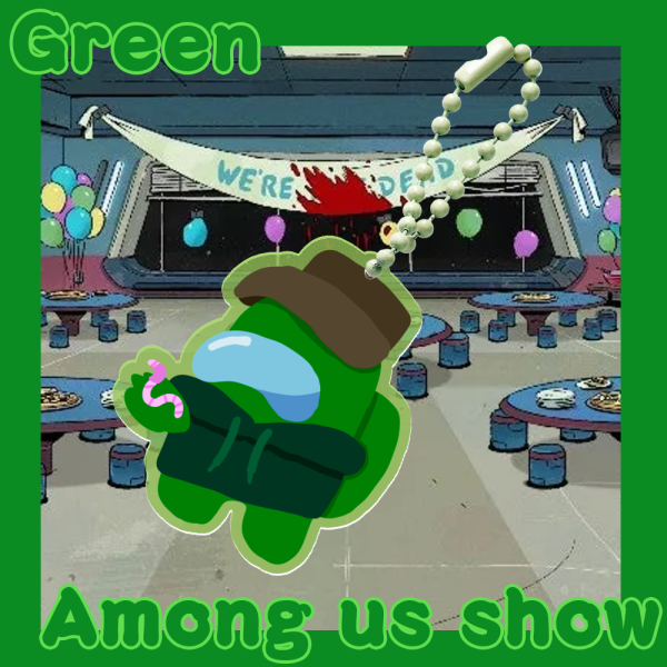 Green among us show keychain
