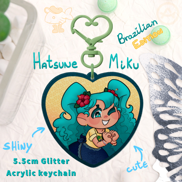 Hatsune Miku Glitter Acrylic Keychain - 5.5cm