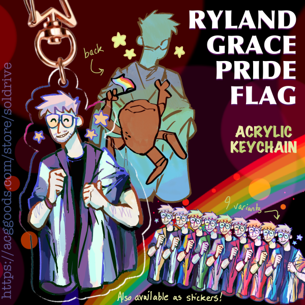Asexual Pride Flag Ryland Grace Double-Sided Acrylic Keychain