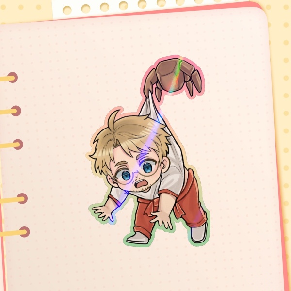 Ryland Grace and Rocky Colored Edge Sticker