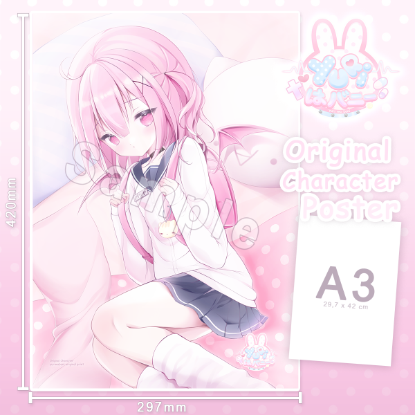 Cute bat girl A3 Poster -Original Character