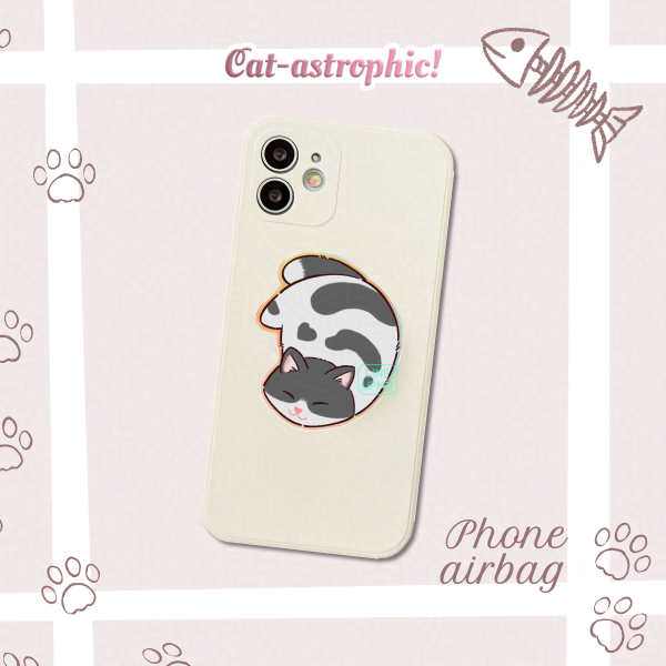 [Cat-astrophic] Cow flop cat (phone airbag holder)