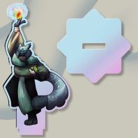 Spellcasting rainbow standee