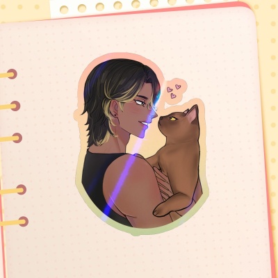 Elias and Mocha (OC) Colored Edge Sticker