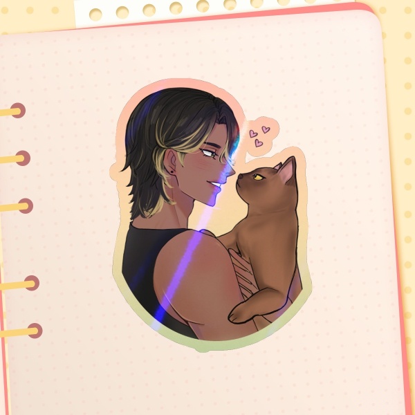 Elias and Mocha (OC) Colored Edge Sticker