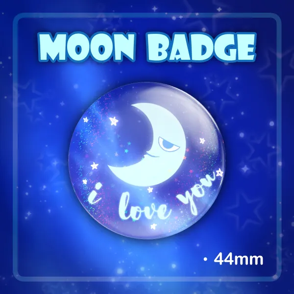 Moon Round Badges