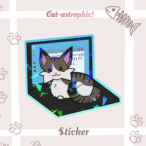 Kitty Laptop Sticker