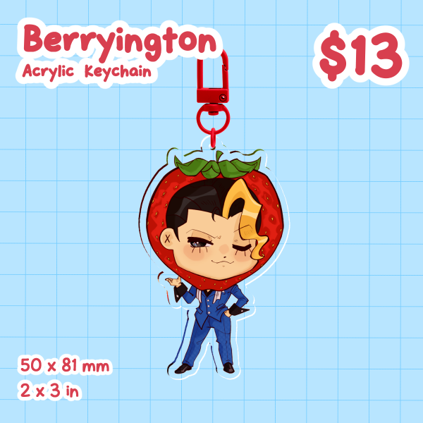 Strawberry Richard Wellington Acrylic Keychain