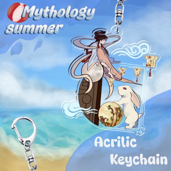 Chang’e and jade rabbit summer lantern festival Acrylic Keychains