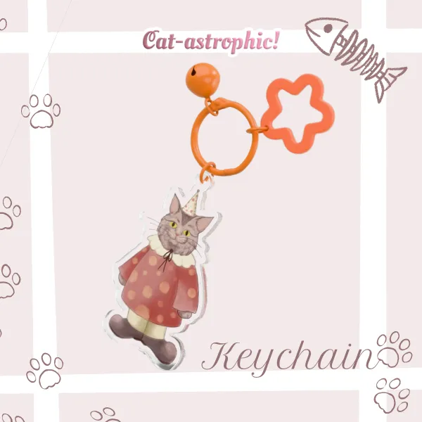 Cat Clown Keychain.