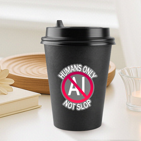 Humans Only Not Slop Anti AI (White) - 2 Inch Vinyl Sticker
