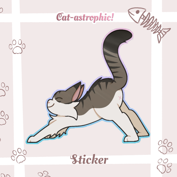 Kitty Big Stretch Sticker