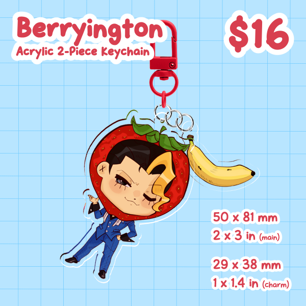 Strawberry Richard Wellington 2-Piece Acrylic Keychain