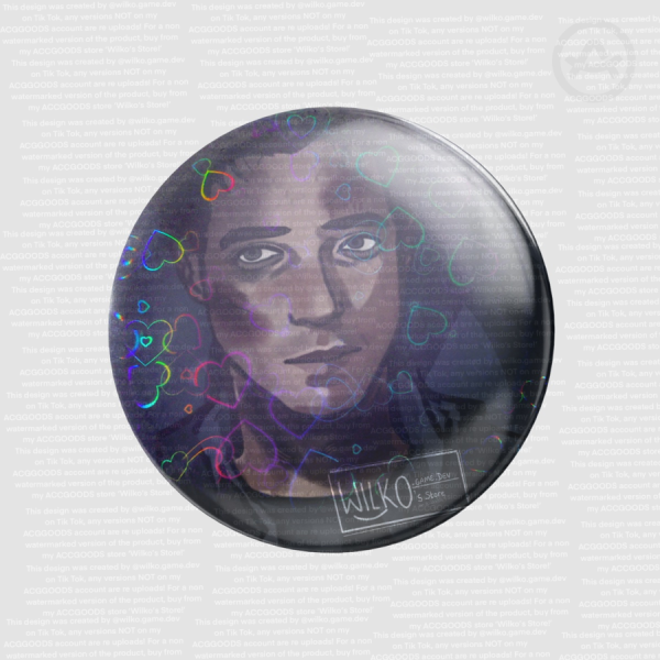 Josh Washington Until Dawn Fanart Round Badge (HOLOHEART)