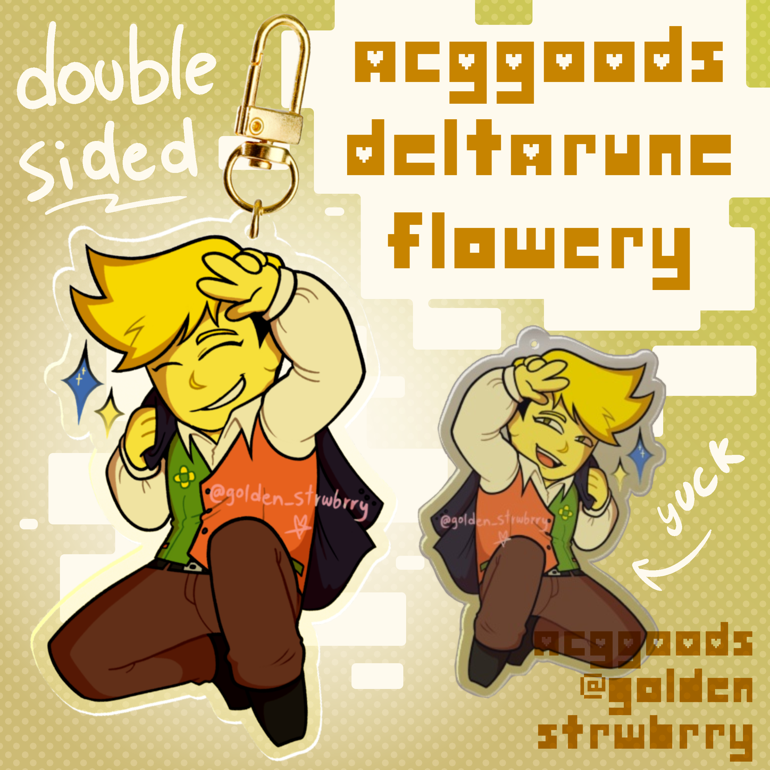 Flowery Deltarune Acrylic Keychains