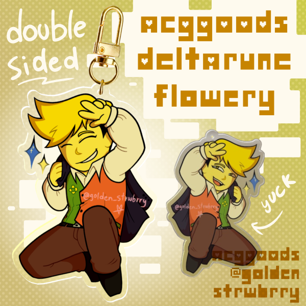 Flowery Deltarune Acrylic Keychains