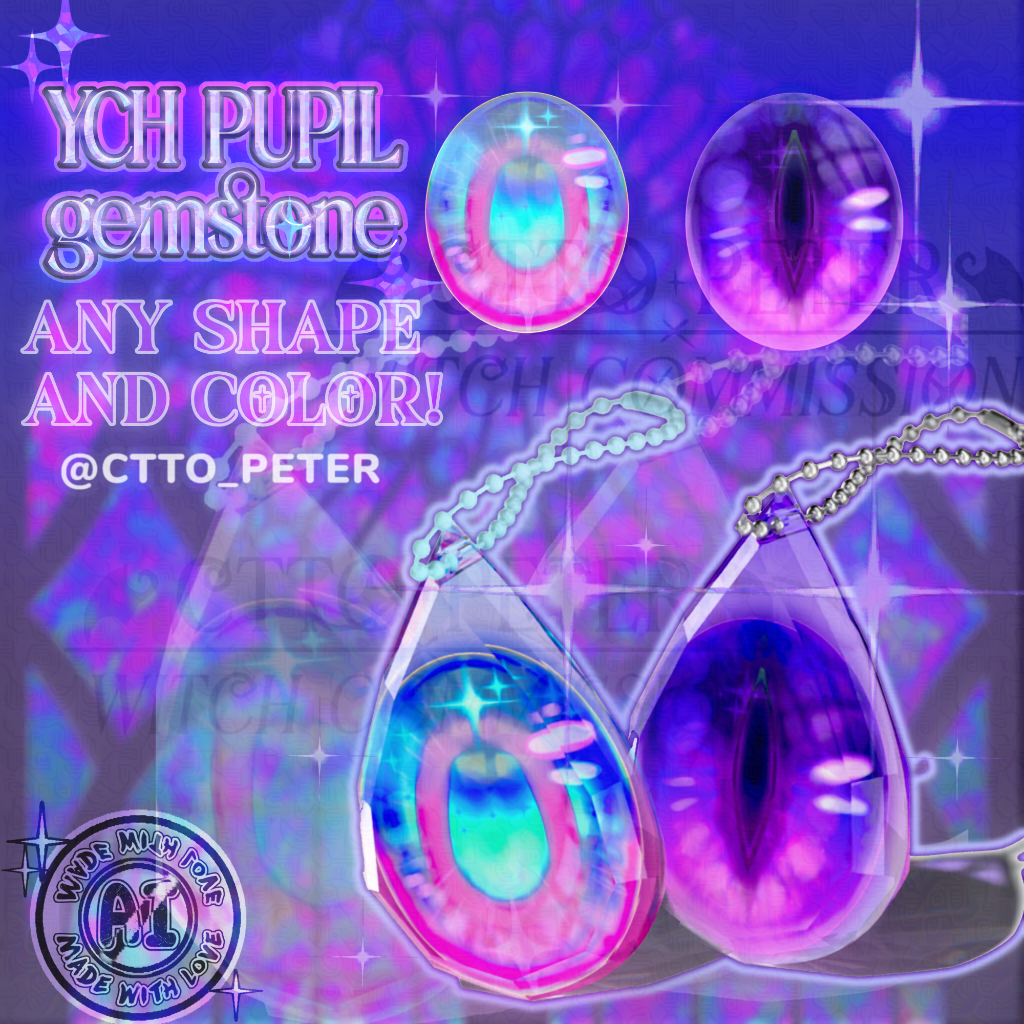 YCH gemstone pupil ✨💎 48 hour TAT
