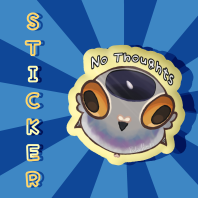 No Thoughts Pigeon Drumstick Sticker