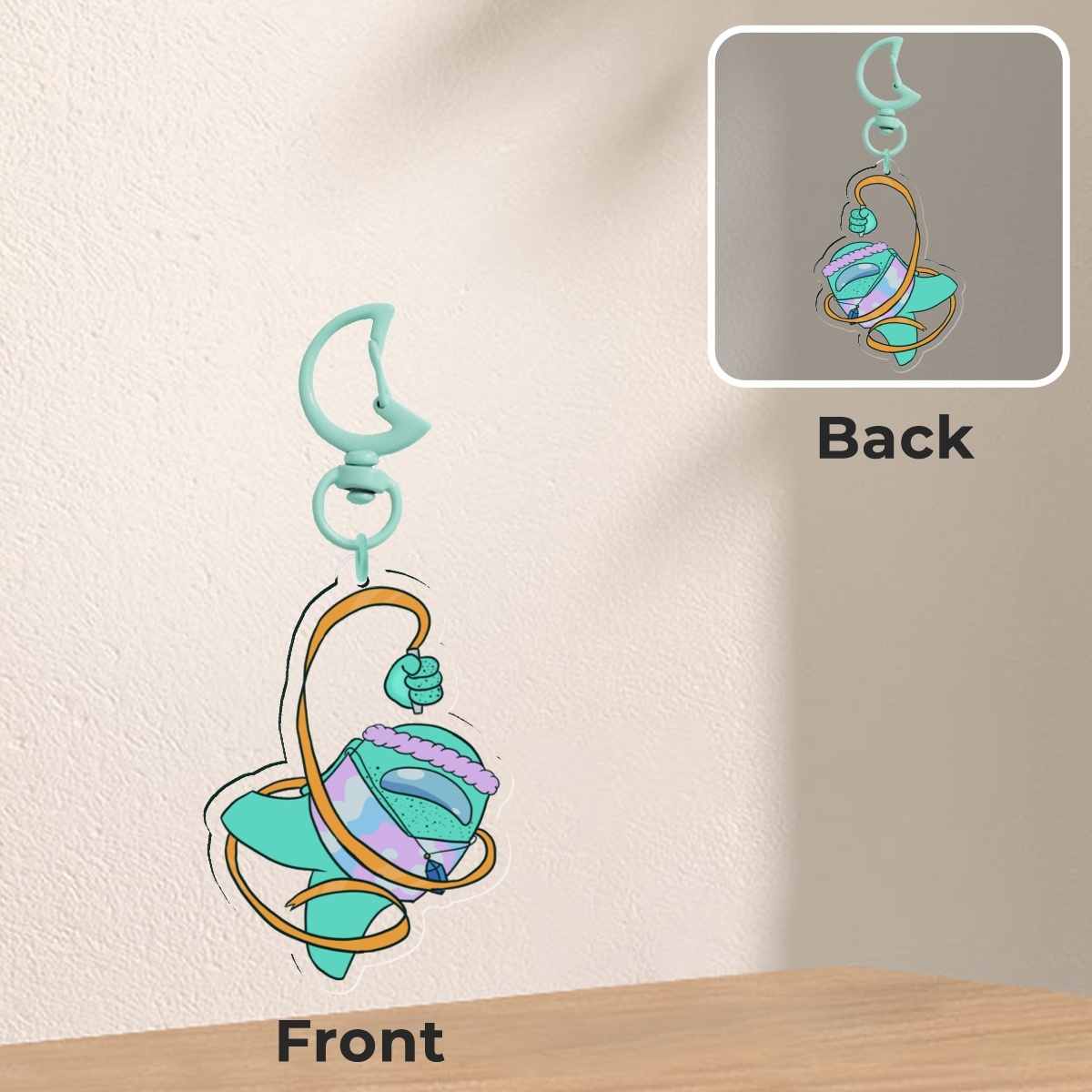 Grabby Cyan | Among Us Keychain