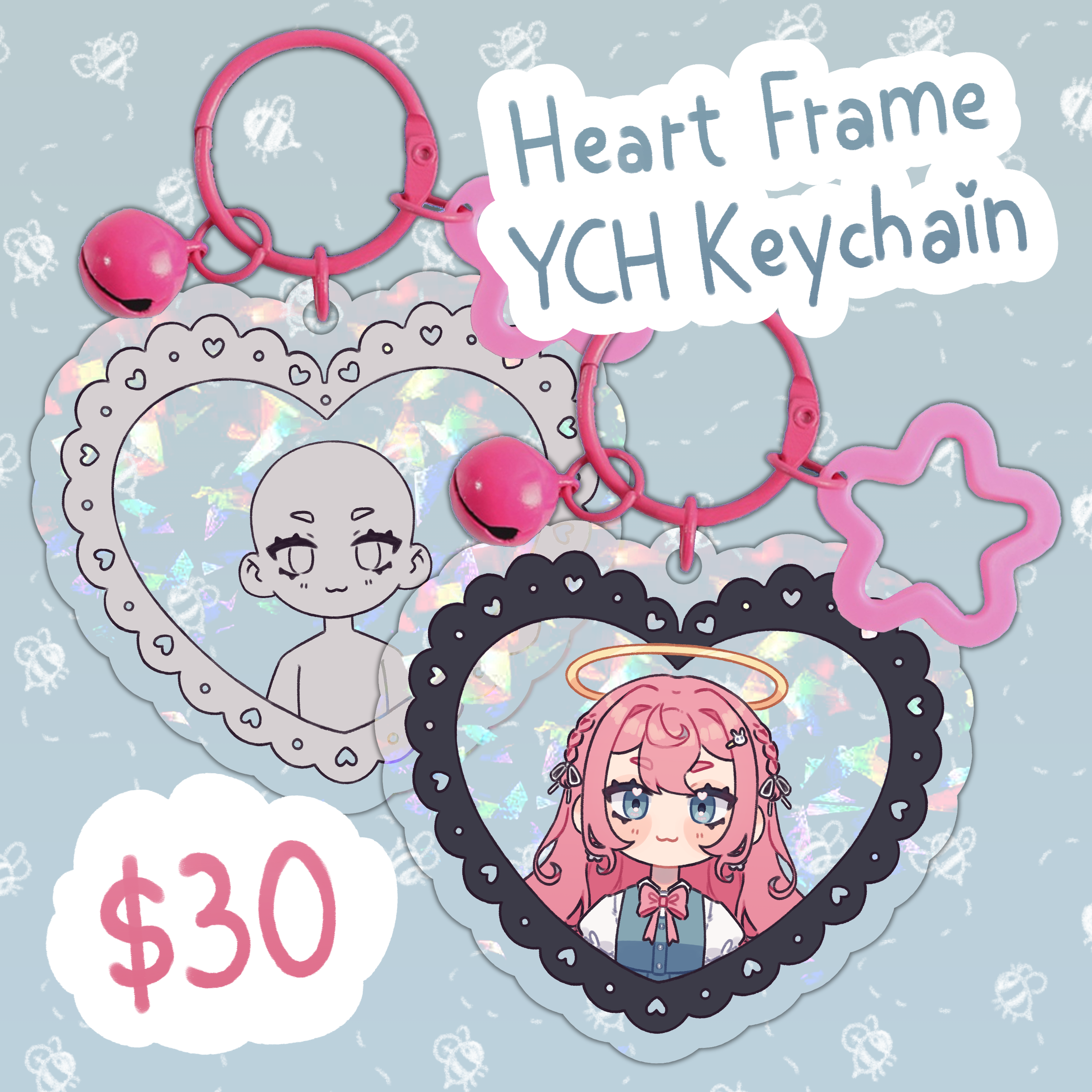 YCH Heart Frame Keychain