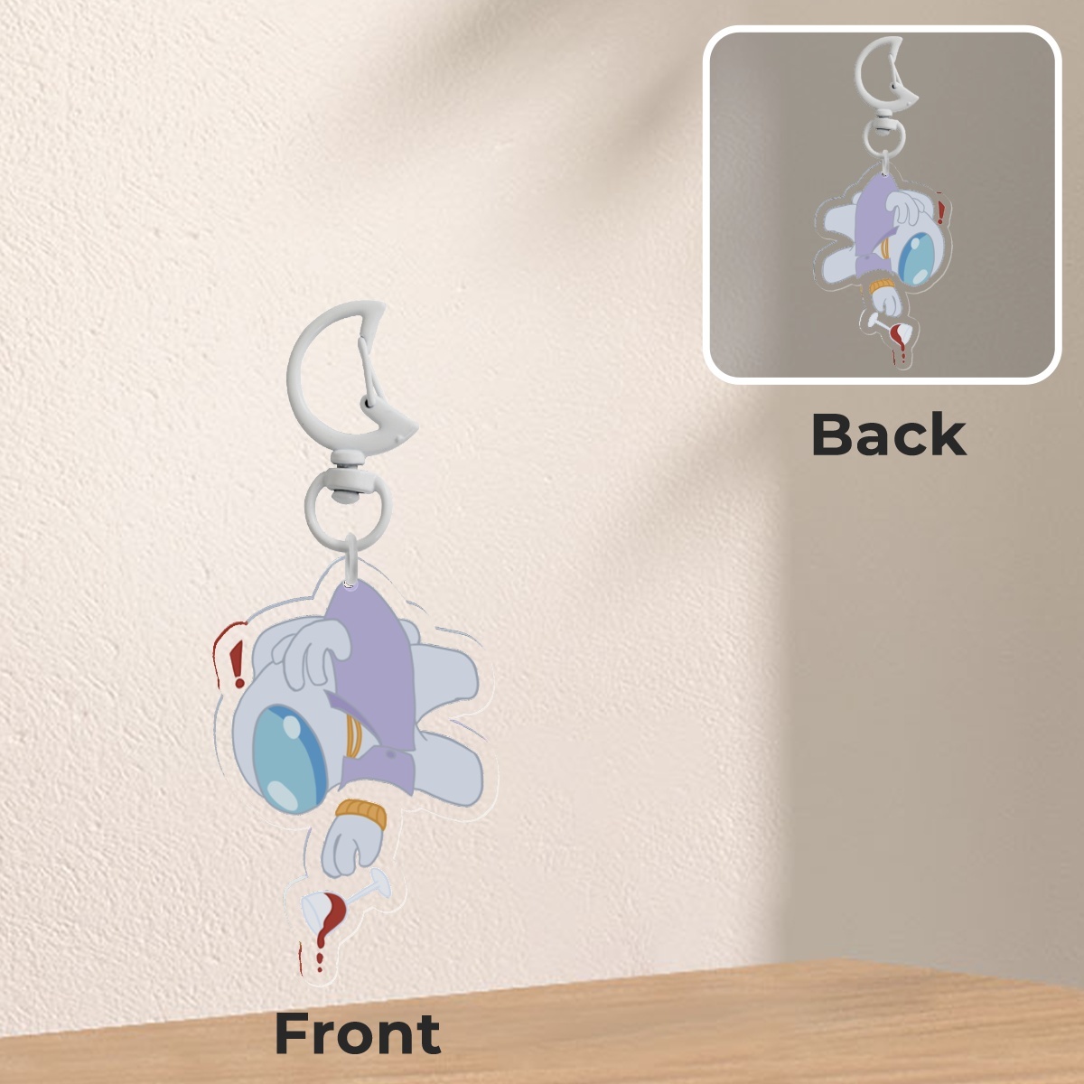 Grabby White | Among Us Keychain