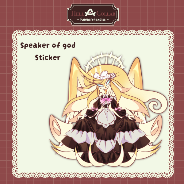 Speaker of god Sticker Maid Cafe Hell-a-Collab