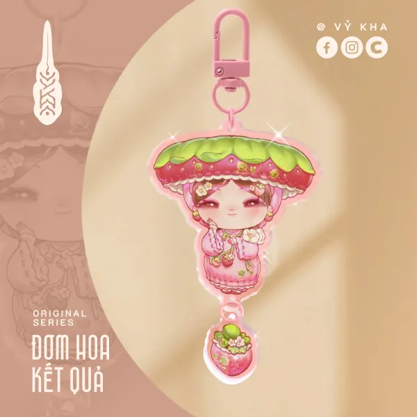 "Strawberry Muse" • Acrylic Keychains