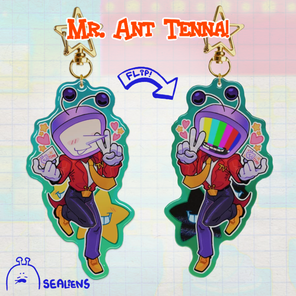 📺 Mr. Ant Tenna! Epoxy Keychain