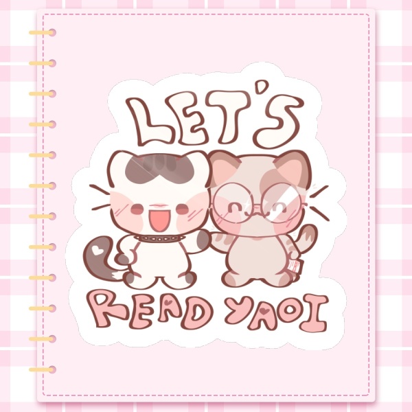 Let’s Read Yaoi | cute cat! Die Cut Stickers