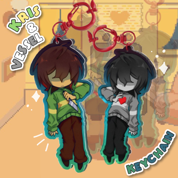 "Kris" and "VESSEL" (Deltarune) Double Sided Acrylic Keychain