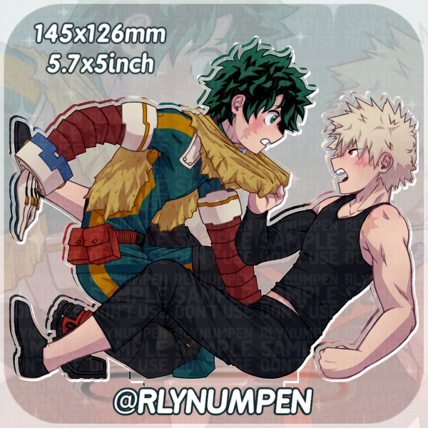 Hero Deku & Casual Bakugo Clear Acrylic Standee