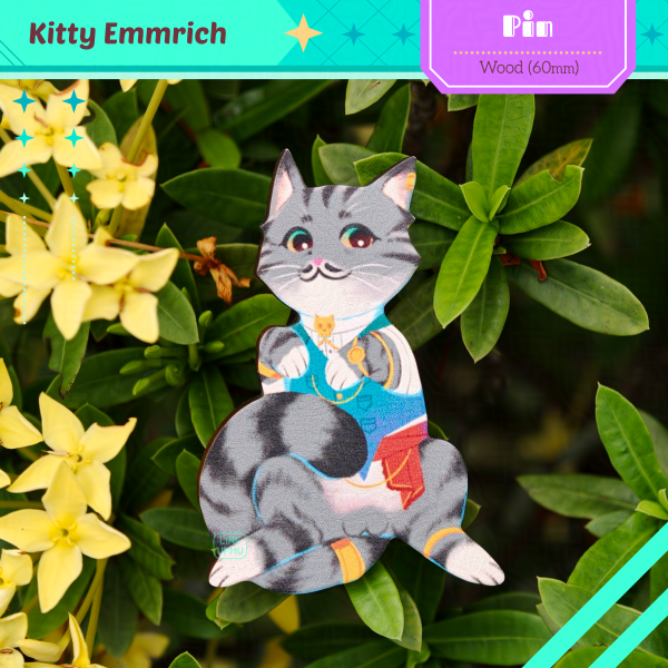 Kitty Emmrich - Pretty kitty (wood pin 6cm)
