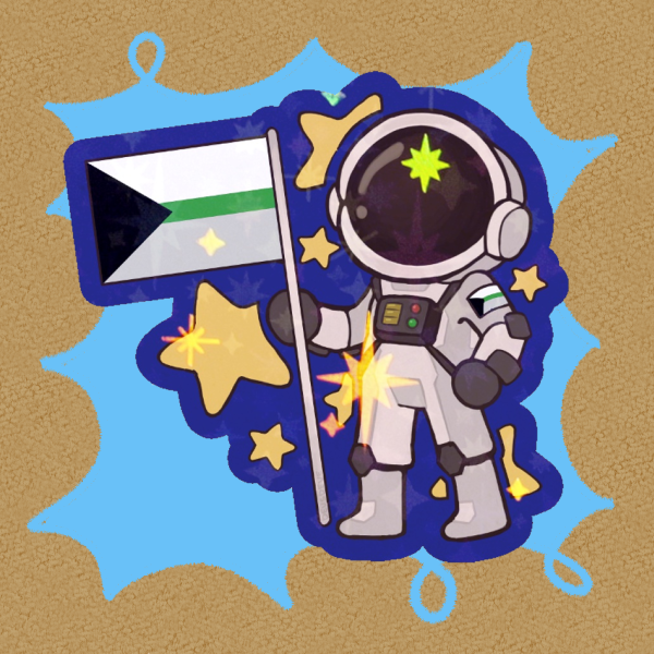 Demiromantic Astronaut Sticker