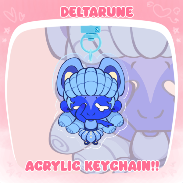 Blue flower Deltarune Colored Edge Acrylic Keychains