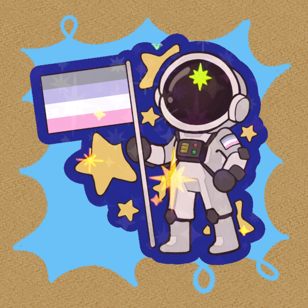 Cupiosexual Astronaut Sticker