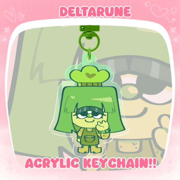 Green Deltarune flower Colored Edge Acrylic Keychains
