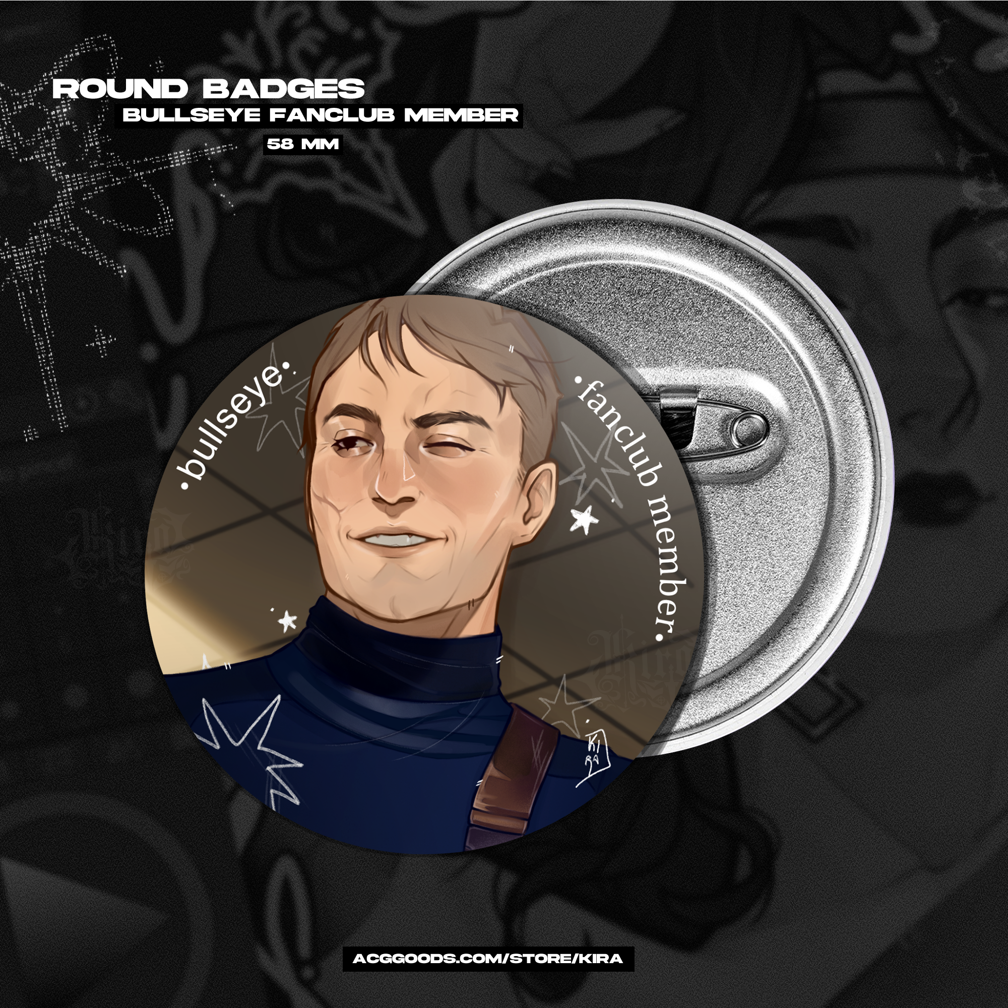 Bullseye ✦ Fan Badge - Round Badges (Button Pins)