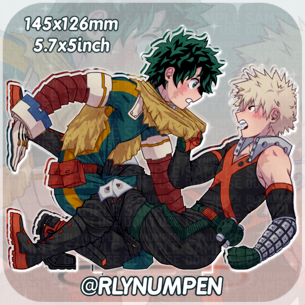 Hero Deku & Hero Bakugo Clear Acrylic Standee