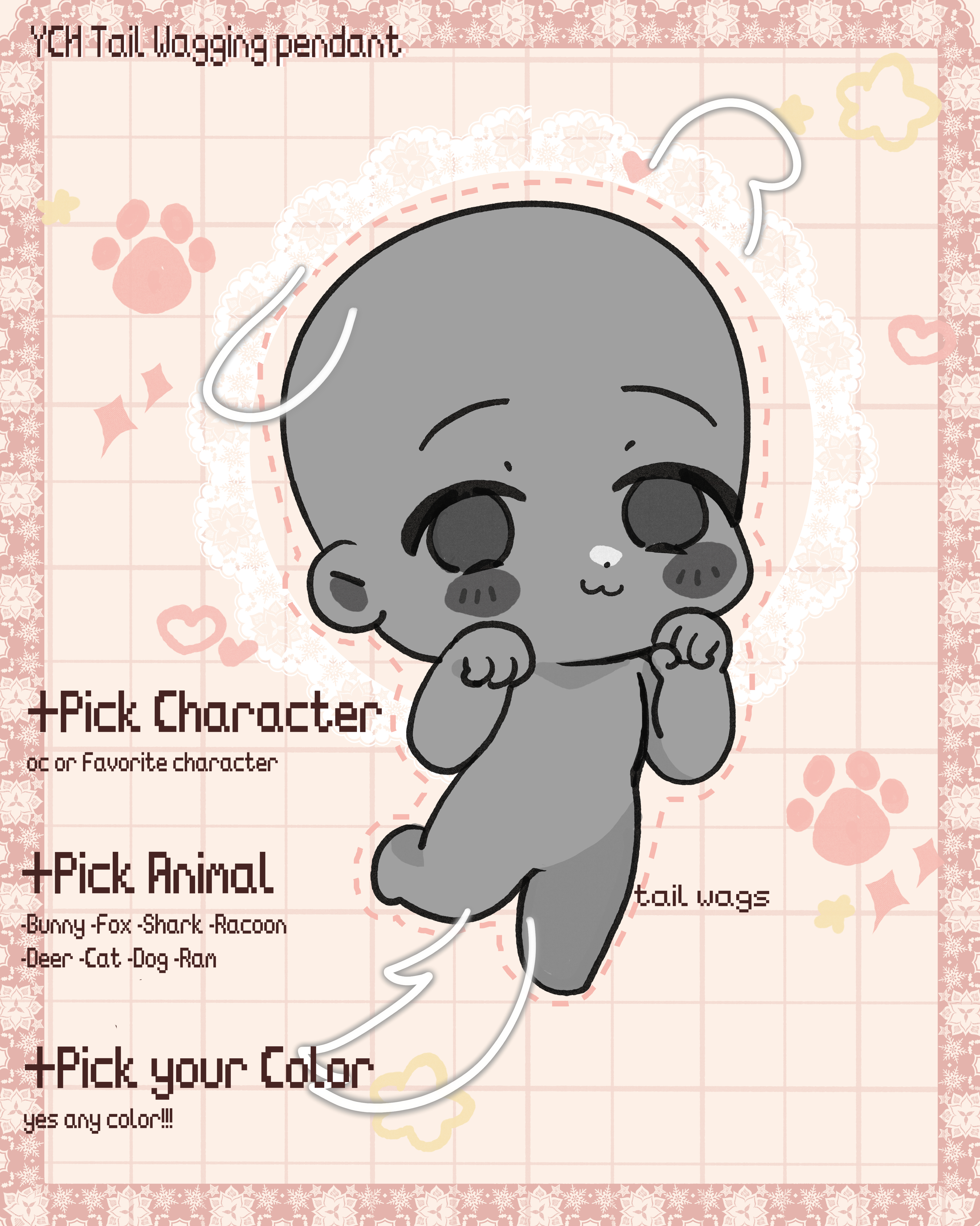 YCH tail wagging pendant