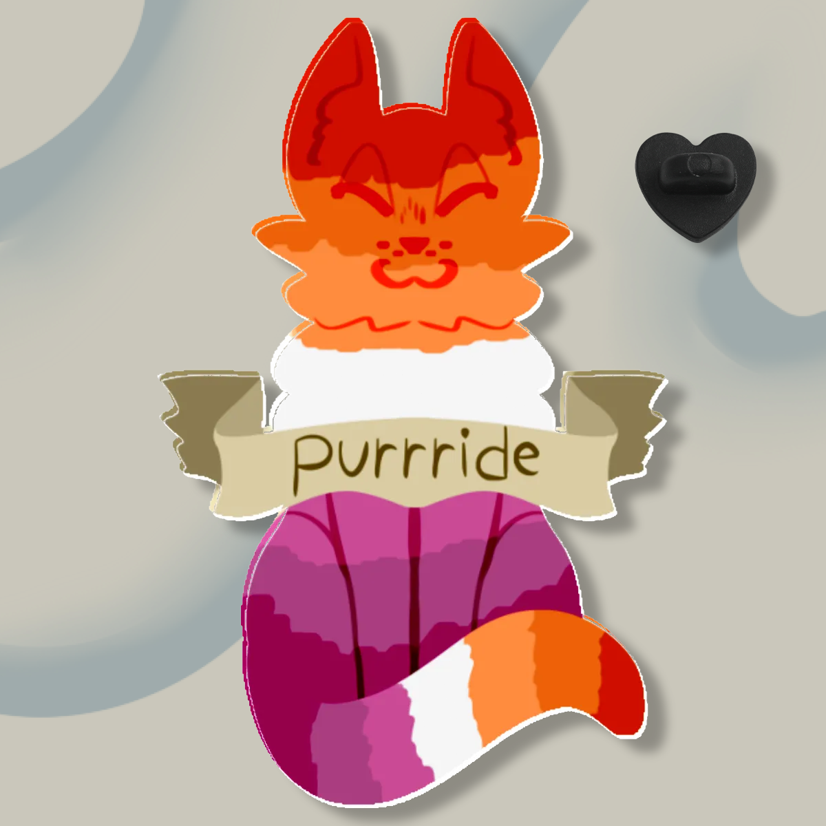 Lesbian "Purrride" pride cat pin