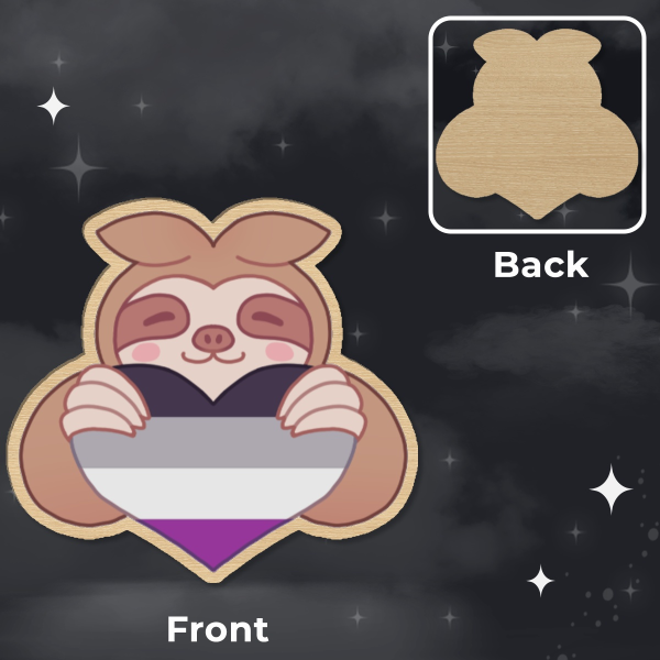 Slof the Sloth Wood Pin | Ace Pride