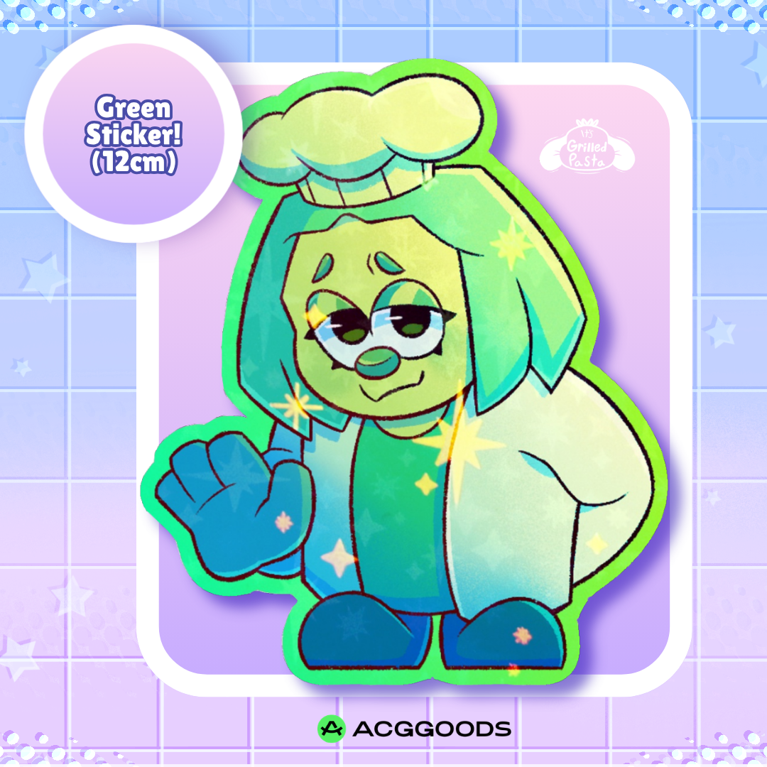 Green Glitter Die Cut Sticker! (12cm)
