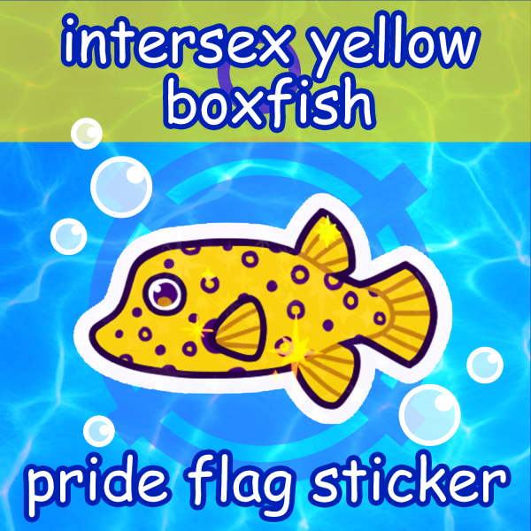 Intersex Yellow Boxfish Holo Sticker