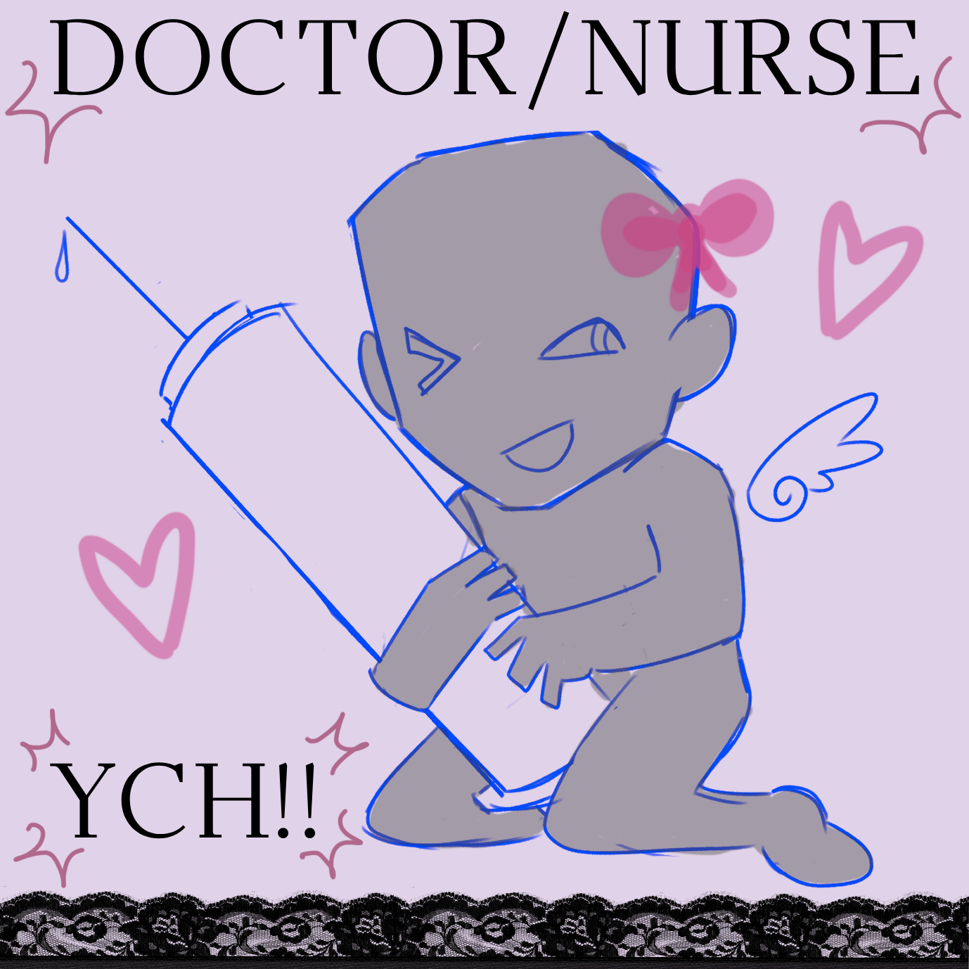 YCH Doctor/Nurse (Glitter Keychain)