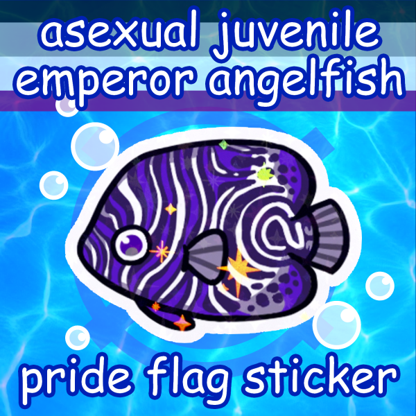Asexual Juvenile Emperor Angelfish Holo Sticker